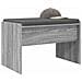 Panca per ingresso con cuscino Grigio Sonoma 63 x 38 x 40 cm - Foto miniatura 3