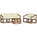 Set di divani da esterno con cuscino 6 pcs Naturale e Crema - Foto miniatura 1
