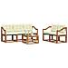 Set di divani da esterno con cuscino 6 pcs Naturale e Crema - Foto miniatura 3