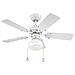 78704 Ventilatore Da Soffitto Princess Radiance Ii 90 Cm Bianco Per Interni, Kit Di Luce Con Cupola Di Vetro Smerigliato Opale. - Foto miniatura 3
