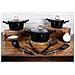 Black Rose Set Di Pentole Induzione 10-piece Alluminio Antiaderente 3 Casseruoli 3 Coperchi Nero - Foto miniatura 3