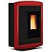 Stufa a pellet canalizzata slim Potenza 10,2 kw Colore bordeaux - Foto miniatura 1