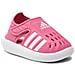 Gw0390 Water Sandali A Gabbietta Gomma Scarpe Bambina Strappo Rosa 26 - Foto miniatura 1