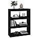 Libreria / divisorio Nero 80x30x103,5cm In Legno Massello Di Pino - Foto miniatura 3