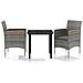 Set Da Pranzo Per Giardino 3 Pz Con Cuscini Grigio E Nero - Foto miniatura 2