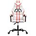 Sedia Da Gaming Girevole Bianco E Rosa In Similpelle - Foto miniatura 3