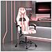 Sedia Da Gaming Girevole Bianco E Rosa In Similpelle - Foto miniatura 1