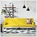Divano Letto Con Braccioli Giallo Chiaro In Tessuto - Foto miniatura 1