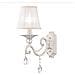 Applique Shabby Chic Grace Metallo Bianco 1 Luce Diffusore Bianco - Foto miniatura 1