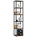 Scaffale stile loft con ripiani in legno, 6 ripiani, 40x32x192 cm, Colore Nero e Quarcia Craft - Foto miniatura 1