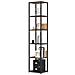 Scaffale stile loft con ripiani in legno, 6 ripiani, 40x32x192 cm, Colore Nero e Quarcia Craft - Foto miniatura 2