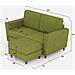 Divano Yasel 2 Posti (due Sedute Da 60cm) + Pouf Misure Esterne L. 152 P. 155 Colore Verde - Foto miniatura 3