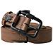 Cintura Da Uomo Pelle Marrone Fibbia Metallo - 95 Cm / 38 Inches - Foto miniatura 2