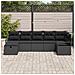 Set di divani da giardino 7 pezzi con cuscini Nero Rattan sintetico,  Divano da giardino 2 posti con cuscini Nero Rattan sintetico - Foto miniatura 3