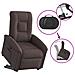 Poltrona Alzapersona Reclinabile Marrone Scuro in Tessuto - Foto miniatura 8