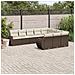 Set Divani da Giardino 10pz con Cuscini in Polyrattan Marrone - Foto miniatura 2