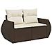 Set Divani da Giardino 10pz con Cuscini in Polyrattan Marrone - Foto miniatura 5