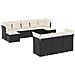 Set Divani da Giardino 10pz con Cuscini in Polyrattan Nero - Foto miniatura 1