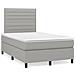 Letto a Molle Materasso e LED Grigio Chiaro 120x190 cm Tessuto - Foto miniatura 2