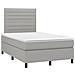 Letto a Molle Materasso e LED Grigio Chiaro 120x190 cm Tessuto - Foto miniatura 3