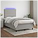Letto a Molle Materasso e LED Grigio Chiaro 120x190 cm Tessuto - Foto miniatura 5