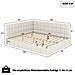 Letto Imbottito Divano Letto 160x200cm, Letto Multifunzionale Con Rete A Doghe, Tessuto Velluto, Beige - Foto miniatura 4