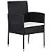 Set da Pranzo per Giardino con cuscino 5 pcs Nero Poly Rattan - Foto miniatura 6