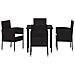 Set da Pranzo per Giardino con cuscino 5 pcs Nero Poly Rattan - Foto miniatura 7