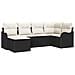 Set Divano da Giardino 6 pcs Nero e bianco Poly Rattan - Foto miniatura 1
