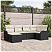 Set Divano da Giardino 6 pcs Nero e bianco Poly Rattan - Foto miniatura 2
