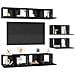 Set mobile TV 6 pz Rovere Nero Legno ingegnerizzato - Foto miniatura 3