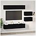 Set mobile TV 6 pz Rovere Nero Legno ingegnerizzato - Foto miniatura 4
