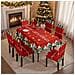 Set Decorativo Natalizio Con Tovaglia E Coprisedie Con Motivo Albero Di Natale - Foto miniatura 2