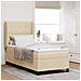 Letto a molle con materasso Crema 90 x 200 cm Tessuto - Foto miniatura 2