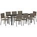 Set da Pranzo per Giardino con cuscino 9 pcs Grigio polyrattan - Foto miniatura 1