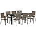 Set da Pranzo per Giardino con cuscino 9 pcs Grigio polyrattan - Foto miniatura 3