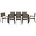 Set da Pranzo per Giardino con cuscino 9 pcs Grigio polyrattan - Foto miniatura 7