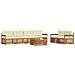 Set di divani da esterno con cuscino 7 pcs Naturale e Crema - Foto miniatura 3