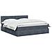Letto con contenitore LED e materasso Grigio Scuro 140 x 200 cm - Foto miniatura 3