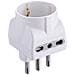 Adattatore Schuko 16a E 2 Prese Bipasso Bianco - Foto miniatura 3