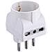 Adattatore Schuko 16a E 2 Prese Bipasso Bianco - Foto miniatura 4