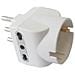 Adattatore Schuko 16a E 2 Prese Bipasso Bianco - Foto miniatura 1