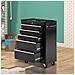 Carrello porta utensili attrezzi attrezzatura con cassettiera nero 61.5 x 33 x 85cm - Foto miniatura 5