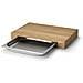Tagliere Rettangolare Con Cassetto In Acciaio Inox, Marrone Chiaro, Cm 48x32,5x6 - Foto miniatura 1