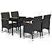 Set Di Mobili Da Pranzo Da Giardino 5 Pz Con Cuscini Nero - Foto miniatura 2
