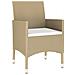 Set Da Pranzo Giardino 7 Pz Polyrattan E Vetro Temperato Beige - Foto miniatura 1