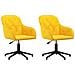 Sedie Da Pranzo Girevoli 2 Pz Gialle In Velluto - Foto miniatura 2