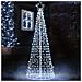 Albero Natale Luminoso 224cm 592 Led Bianco Freddo 8 Giochi Luce Metallo Esterno - Foto miniatura 1