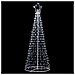 Albero Natale Luminoso 224cm 592 Led Bianco Freddo 8 Giochi Luce Metallo Esterno - Foto miniatura 3