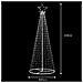 Albero Natale Luminoso 224cm 592 Led Bianco Freddo 8 Giochi Luce Metallo Esterno - Foto miniatura 4